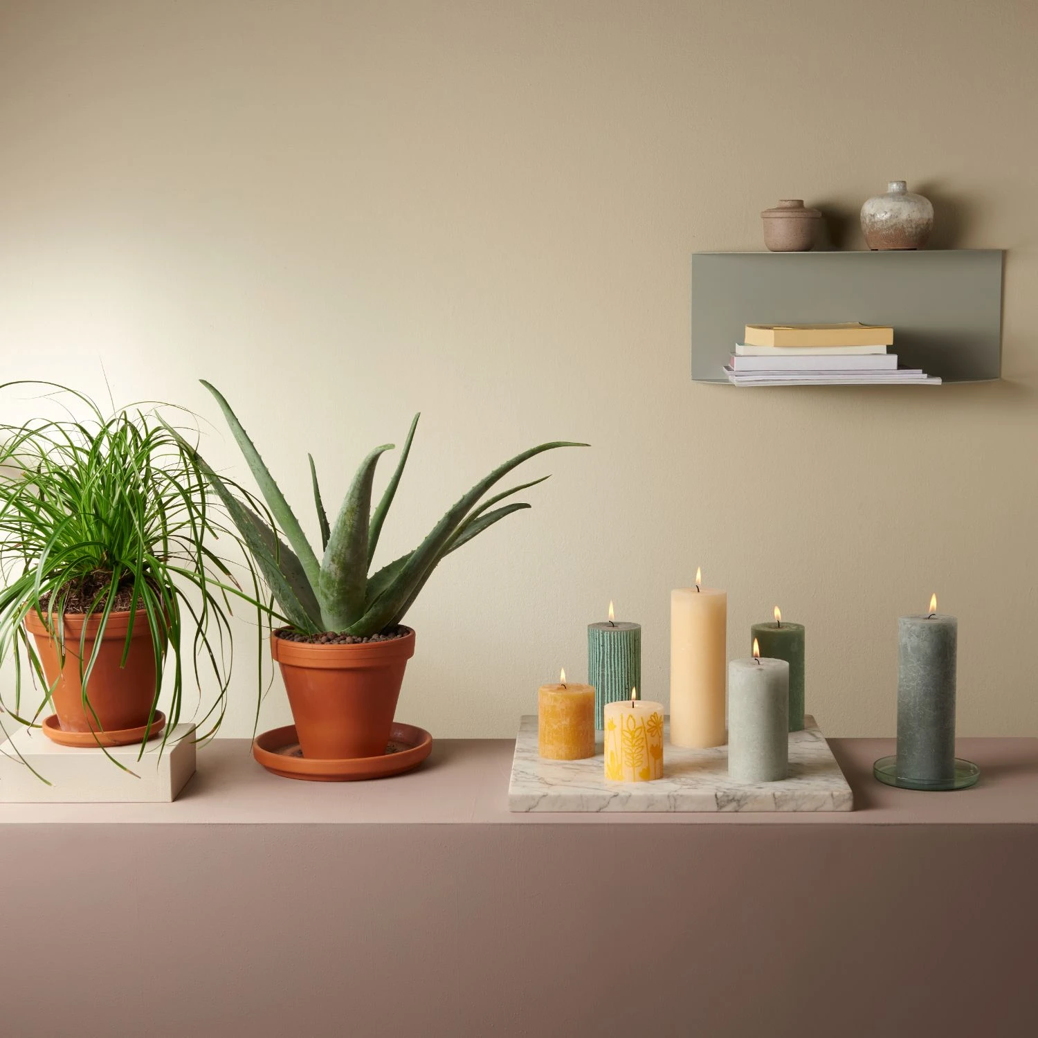 Bolsius Rustiek Stompkaars Misty Roze 130x68 Mm 4 Bolsius Rustiek Stompkaars Misty Roze 130x68 Mm - Afbeelding 2