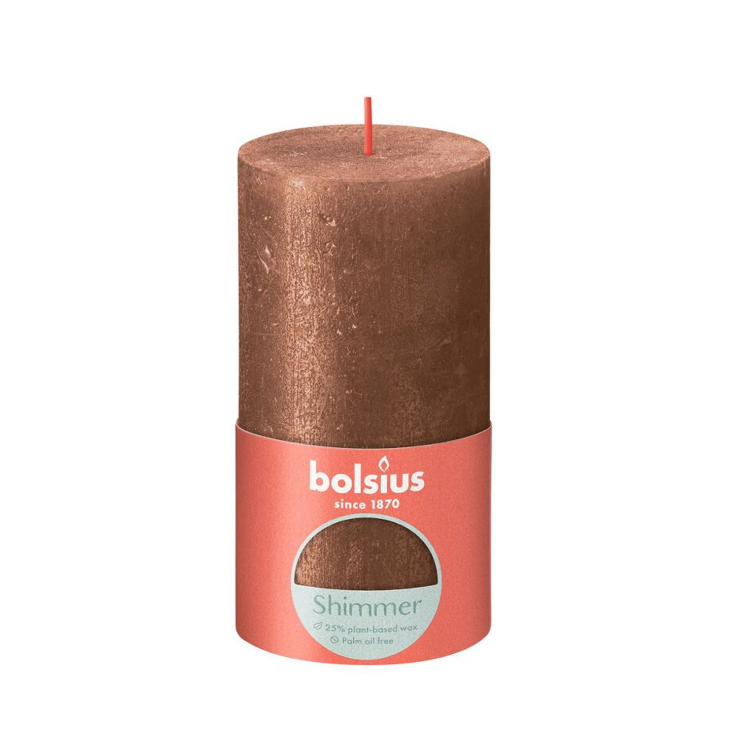 Bolsius Shimmer Stompkaars Koper 130x68 Mm