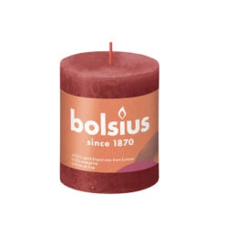 Bolsius Rustiek Stompkaars Rood 80x68 Mm