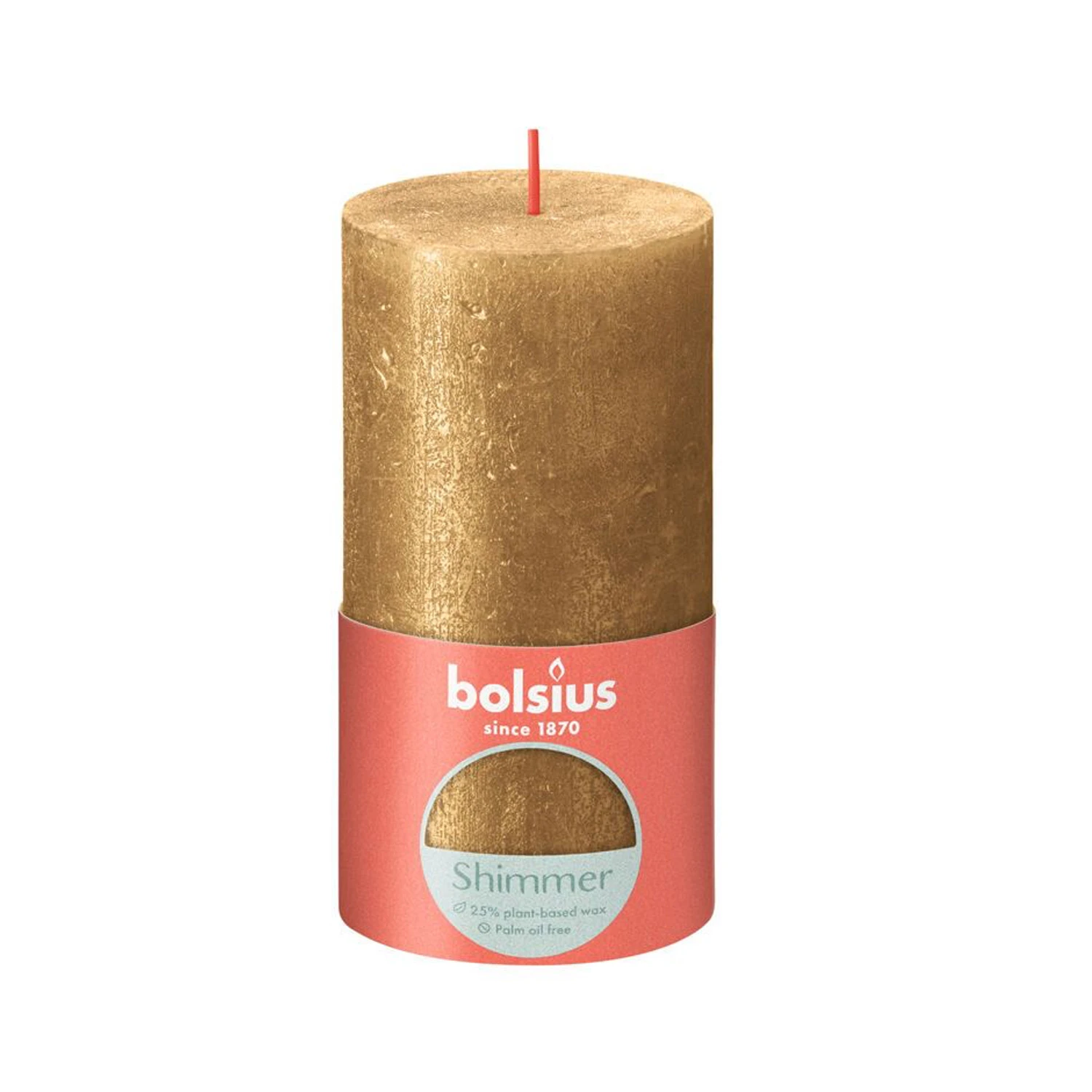 Bolsius Shimmer Stompkaars Goud 130x68 Mm