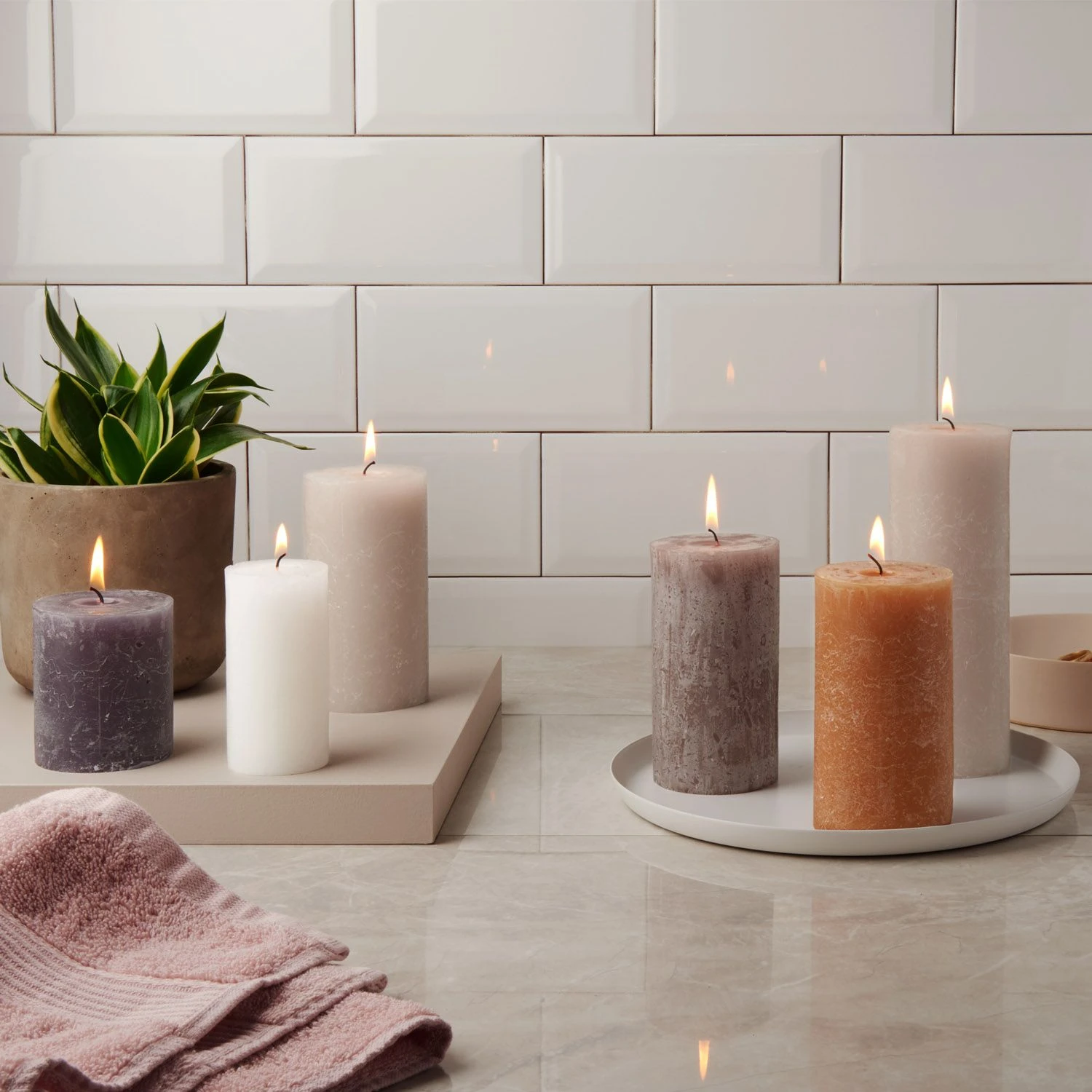 Bolsius Rustiek Stompkaars Grijs 130x68 Mm 4 Bolsius Rustiek Stompkaars Grijs 130x68 Mm - Afbeelding 2