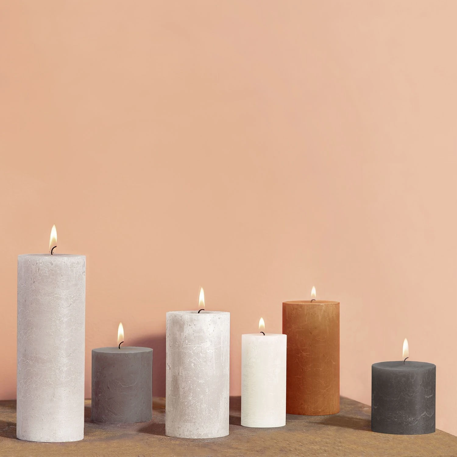 Bolsius Rustiek Stompkaars Grijs 130x68 Mm 5 Bolsius Rustiek Stompkaars Grijs 130x68 Mm - Afbeelding 3