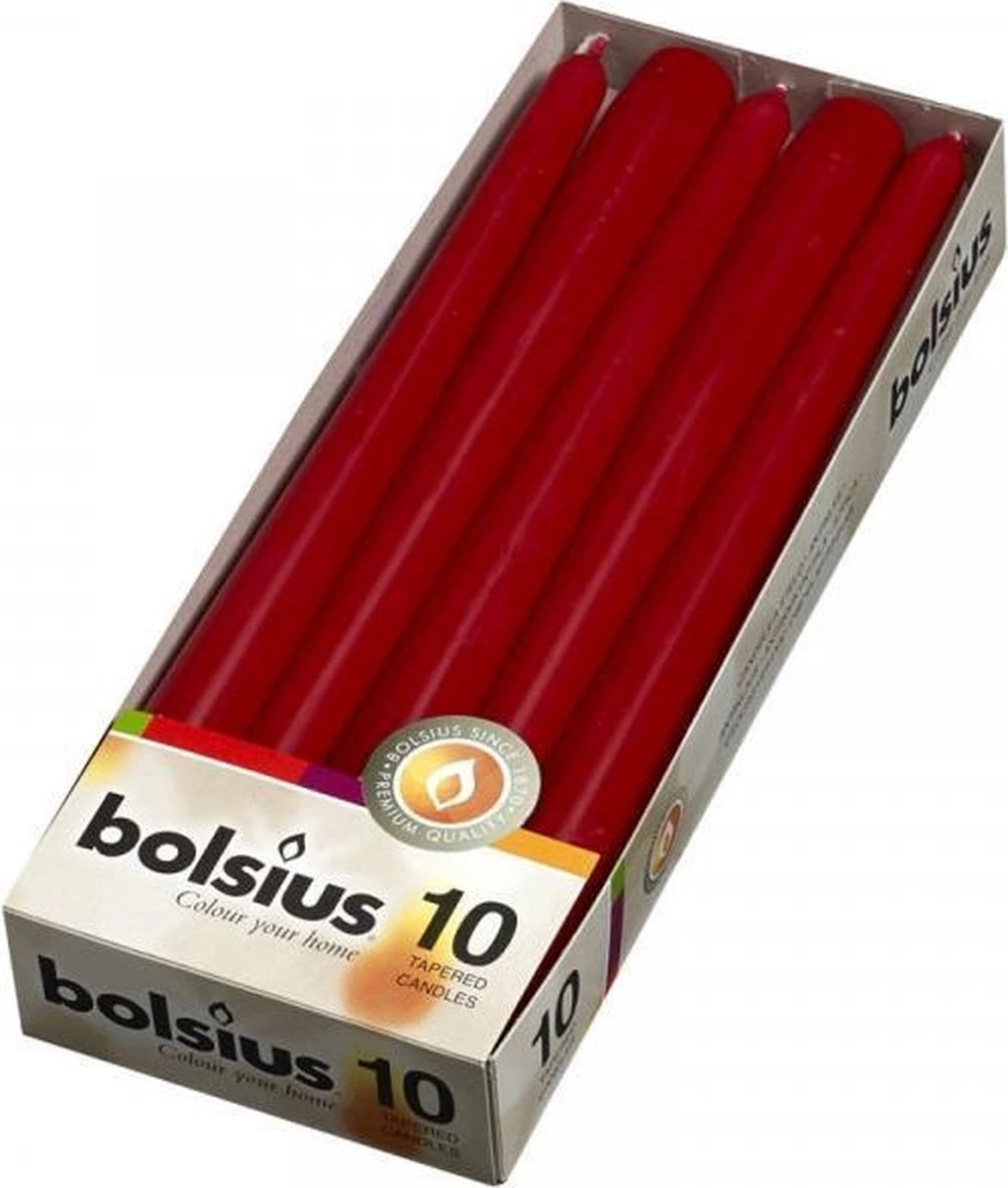 Bolsius Dinerkaarsen - Wijnrood - 10 Stuks 5 Bolsius Dinerkaarsen - Wijnrood - 10 Stuks - Afbeelding 3