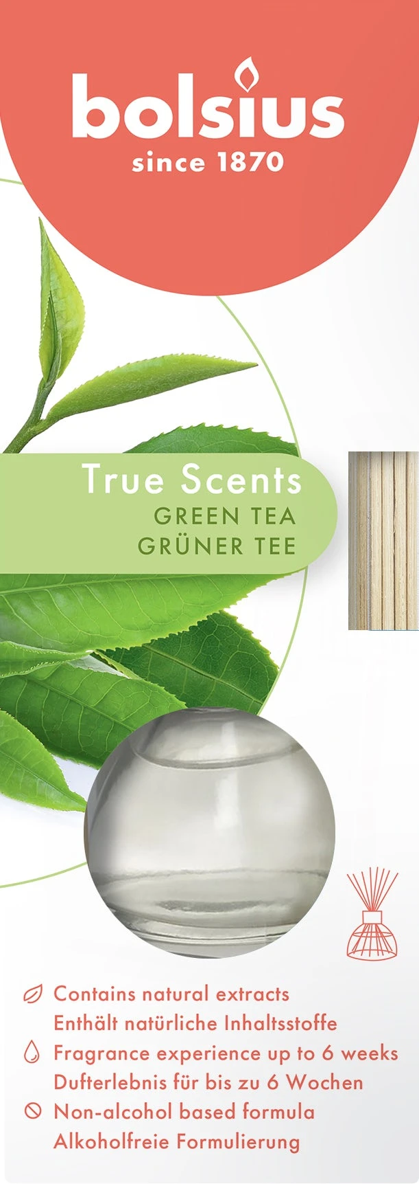BolsiusTrue Scents Geurverspreider 45ml Green Tea 3 BolsiusTrue Scents Geurverspreider 45ml Green Tea