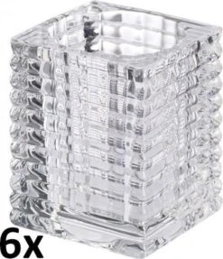 6 Stuks Bolsius Relight Refill Kaarsen Glas Ribbed 76/58/58