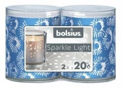 Bolsius Sparkle Light 64/52 Flowpack Coral Blauw