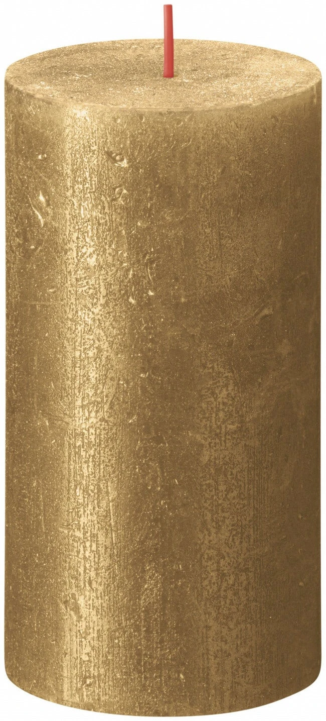 Bolsius Shimmer Rustiekkaars 130/68 Goud 3 Bolsius Shimmer Rustiekkaars 130/68 Goud