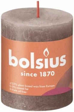 Bolsius Shine Rustiekkaars 80/68 Taupe