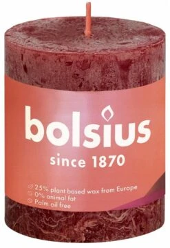Bolsius Shine Rustiekkaars 80/68 Velvet Red
