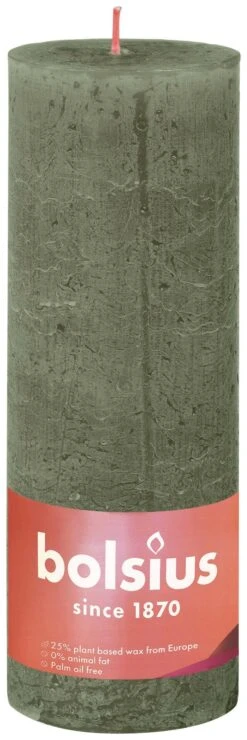 Bolsius Rustiek Stompkaars 190/68 Fresh Olive