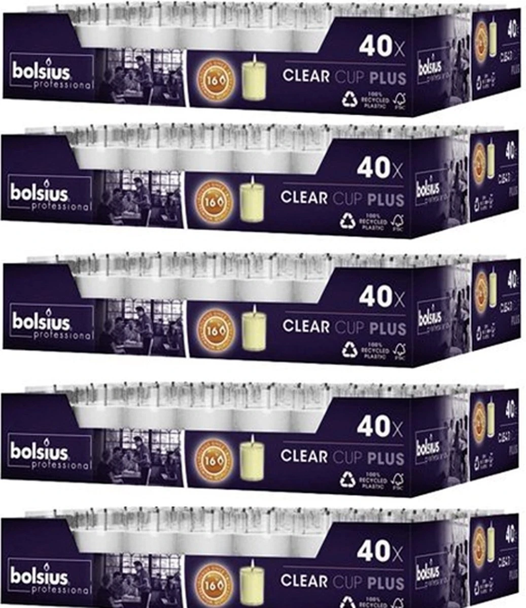 200 Stuks Bolsius ReLight Kaars In Transparante Houder 55/42 (16 Uur) 4 200 Stuks Bolsius ReLight Kaars In Transparante Houder 55/42 (16 Uur) - Afbeelding 2