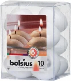 Bolsius Drijfkaarsen - 10 Stuks - Wit