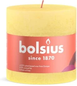 Bolsius Shine Collection Rustiek Stompkaars 100/100 Sunny Yellow