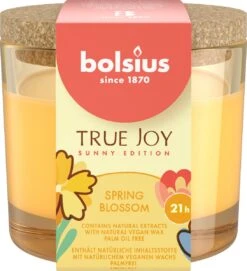 Bolsius - True Joy - 6 Geurkaarsen Met Kurken Deksel - Spring Blossom - Geel - Voordeelverpakking - Geurkaars - Paasdecoratie -Bolsius 1094x1200
