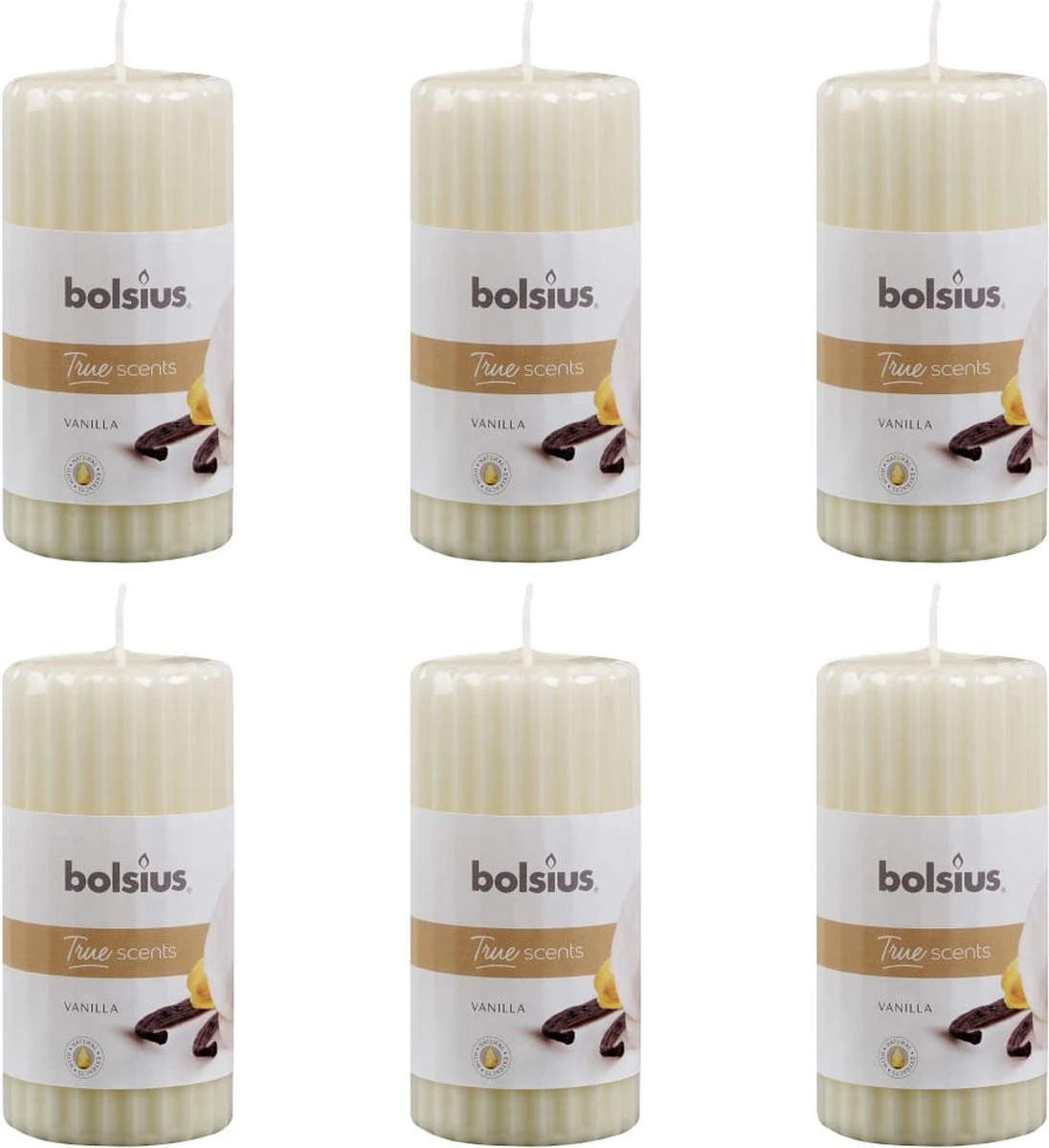 Bolsius Geurkaarsen Geribbeld 6 St 120x58 Mm Vanille 9 Bolsius Geurkaarsen Geribbeld 6 St 120x58 Mm Vanille - Afbeelding 7