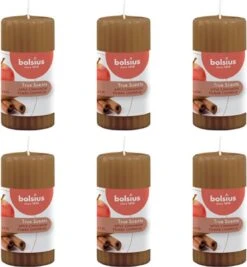 Bolsius Geurkaarsen Geribbeld 6 St Appel Kaneel 120x58 Mm -Bolsius 1112x1200
