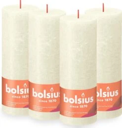 Bolsius - Rustieke Kaars - 4 Stuks - Ivoor - 19cm - Paasdecoratie