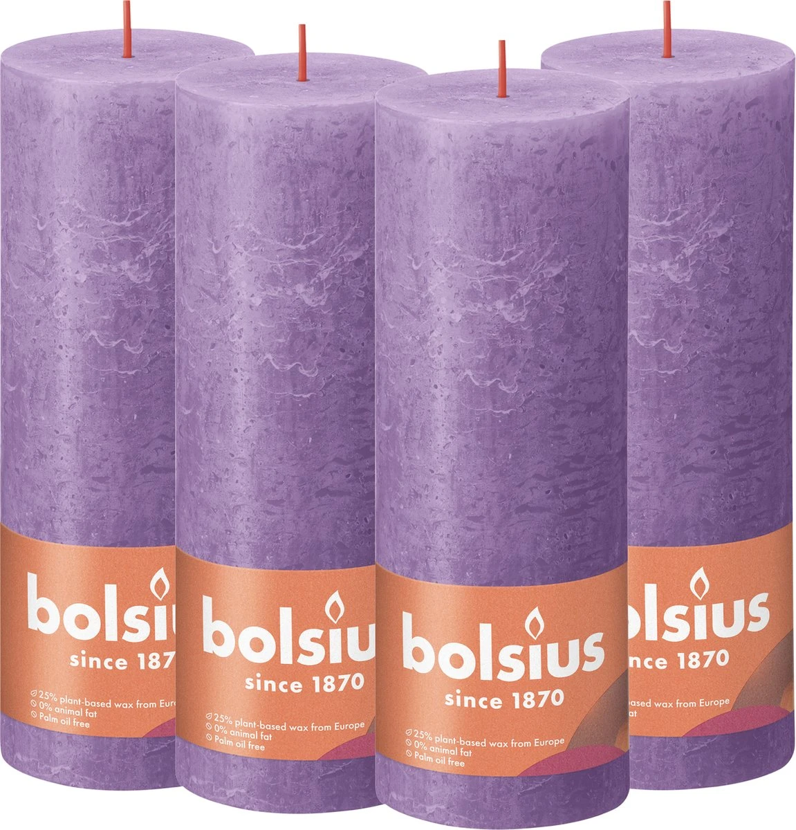 Bolsius - Rustieke Kaars - 4 Stuks - Paars - Violet - 19cm - Paasdecoratie 3 Bolsius - Rustieke Kaars - 4 Stuks - Paars - Violet - 19cm - Paasdecoratie