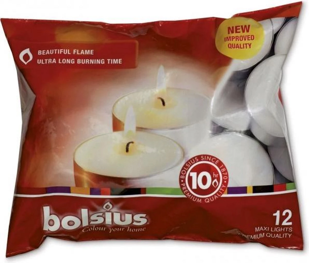 Bolsius Maxi Waxinelichtjes - 12 Stuks - Wit 4 Bolsius Maxi Waxinelichtjes - 12 Stuks - Wit - Afbeelding 2