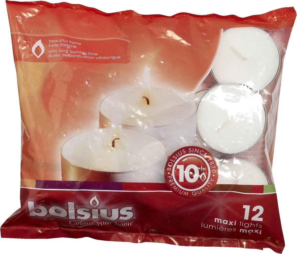 Bolsius Maxi Waxinelichtjes - 12 Stuks - Wit 3 Bolsius Maxi Waxinelichtjes - 12 Stuks - Wit