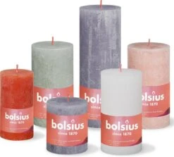 Bolsius - Rustieke Kaarsen Set - Pretty Pastels - Paasdecoratie -Bolsius 1200x1081 1