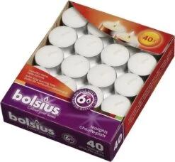 3 Stuks Bolsius Theelichten Box 40 6uur Wit