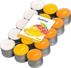 Bolsius Geurkaarsen Theelicht Mango Oranje/wit 30 Stuks -Bolsius 1200x1146 1