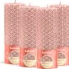 Bolsius - Rustieke Kaars - 4 Stuks - Licht Roze Met Print - 19cm - Paasdecoratie -Bolsius 1200x1150 3