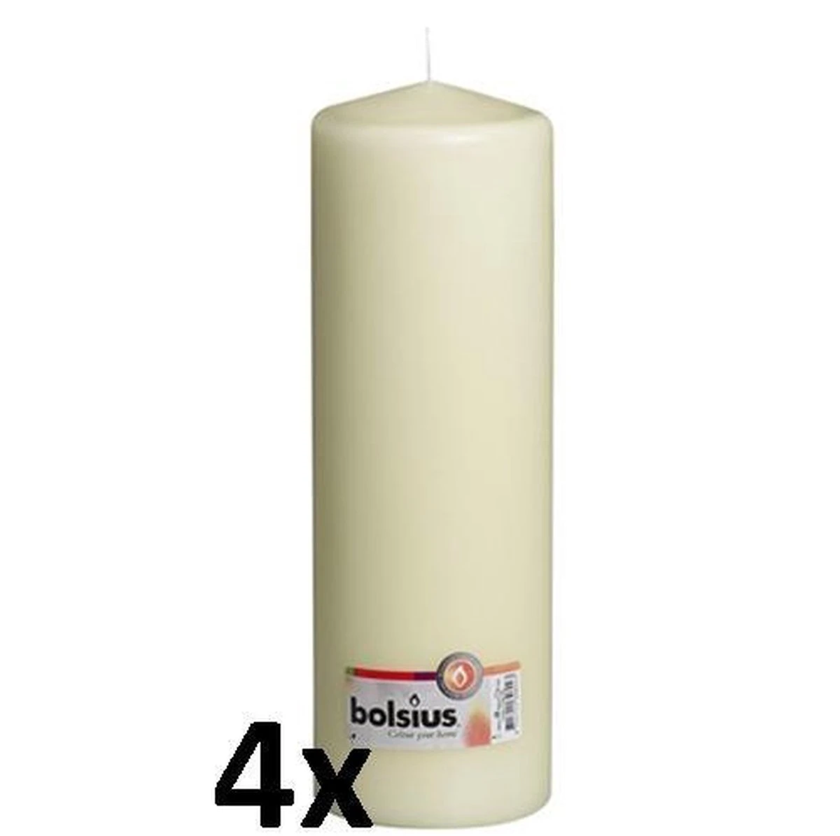 Bolsius Stompkaars - 300/100 Mm - 4 Stuks - Ivoor 3 Bolsius Stompkaars - 300/100 Mm - 4 Stuks - Ivoor