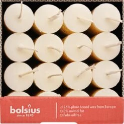 Bolsius - 16 Dinerkaarsen Rustiek - Ivoor - Paasdecoratie -Bolsius 1200x1197 1