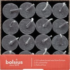 Bolsius - 16 Dinerkaarsen Rustiek - Antraciet - Donker Grijs -Bolsius 1200x1197 7