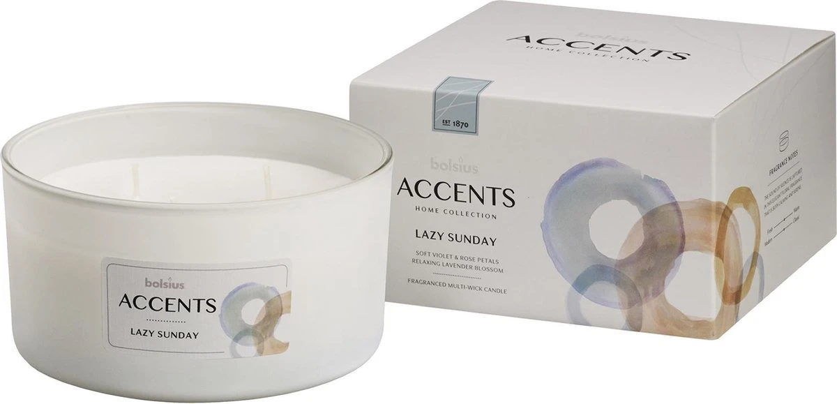 Bolsius Accents - Geurkaars -Lazy Sunday - Multi Lont 4 Bolsius Accents - Geurkaars -Lazy Sunday - Multi Lont - Afbeelding 2