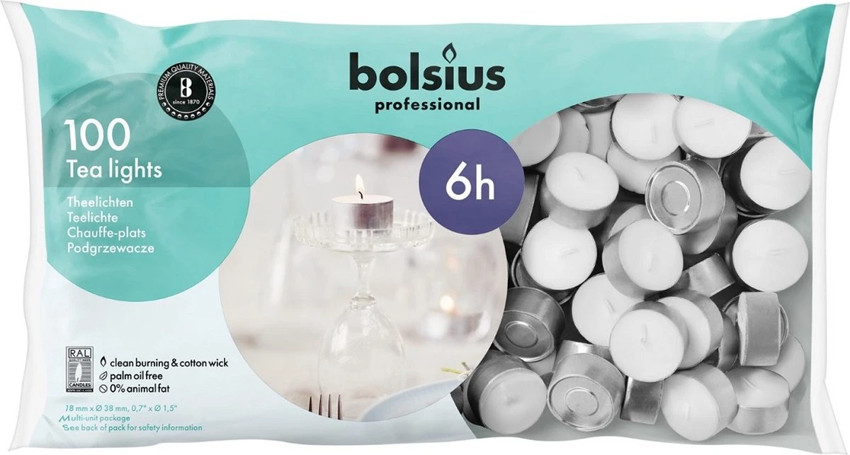 Bolsius Waxinelichtjes - 100 Stuks - Wit 3 Bolsius Waxinelichtjes - 100 Stuks - Wit