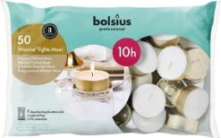 Bolsius Professional Waxine Lichtjes Goud Maxi Formaat 50 Stuks | 10 Branduren | 22 Mm X 60 Mm -Bolsius 1200x747