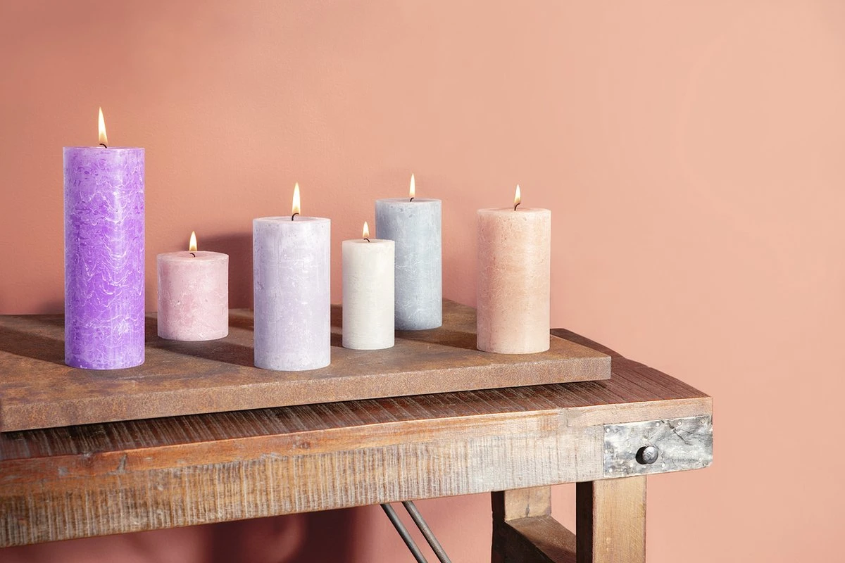 Bolsius - Rustieke Kaars - 4 Stuks - Paars - Violet - 19cm - Paasdecoratie 4 Bolsius - Rustieke Kaars - 4 Stuks - Paars - Violet - 19cm - Paasdecoratie - Afbeelding 2