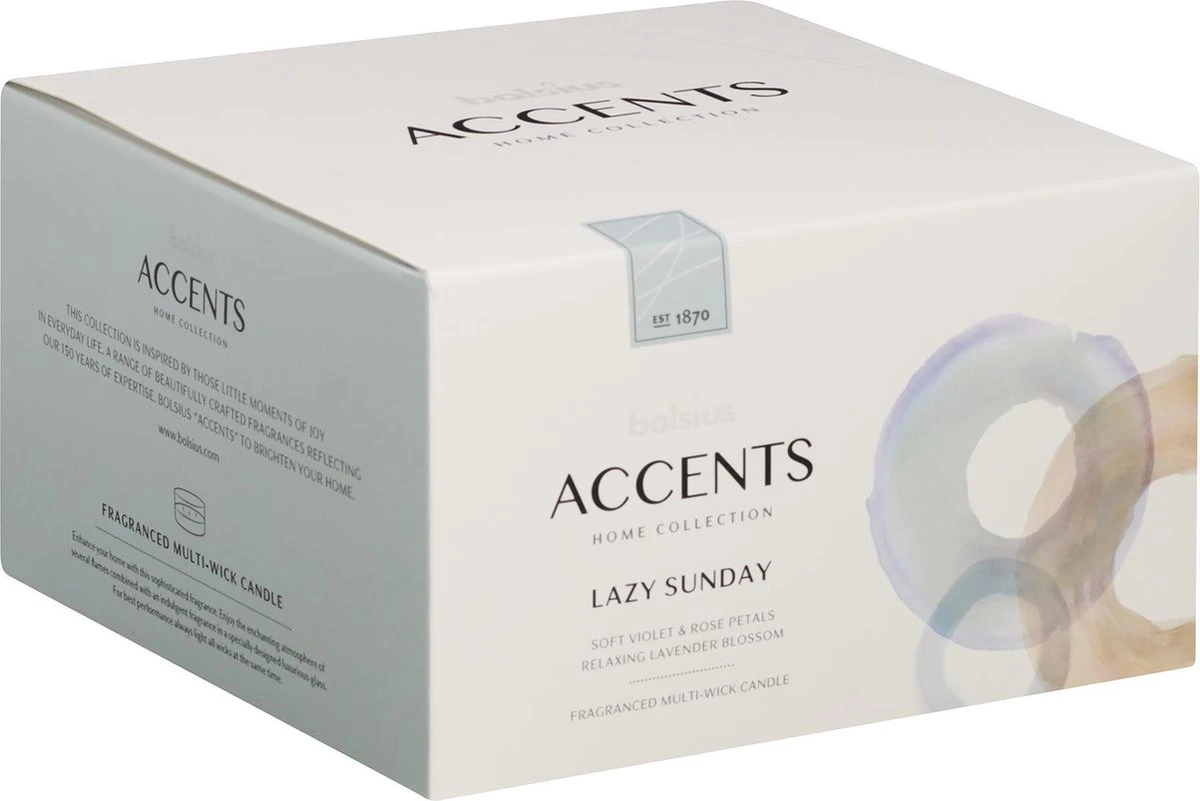Bolsius Accents - Geurkaars -Lazy Sunday - Multi Lont 6 Bolsius Accents - Geurkaars -Lazy Sunday - Multi Lont - Afbeelding 4