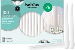 BERKATMARKT - Bolsius 103400335502 Puntkaarsen 25,4 Cm Wit 100 Stuks [Energieklasse G]