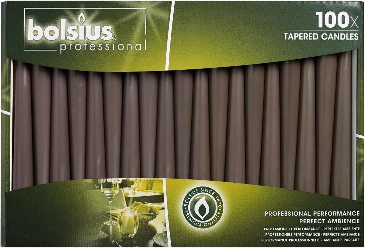 100 Stuks Bolsius Gotisch Taupe Dinerkaarsen 240/23 (7 Uur) 4 100 Stuks Bolsius Gotisch Taupe Dinerkaarsen 240/23 (7 Uur) - Afbeelding 2