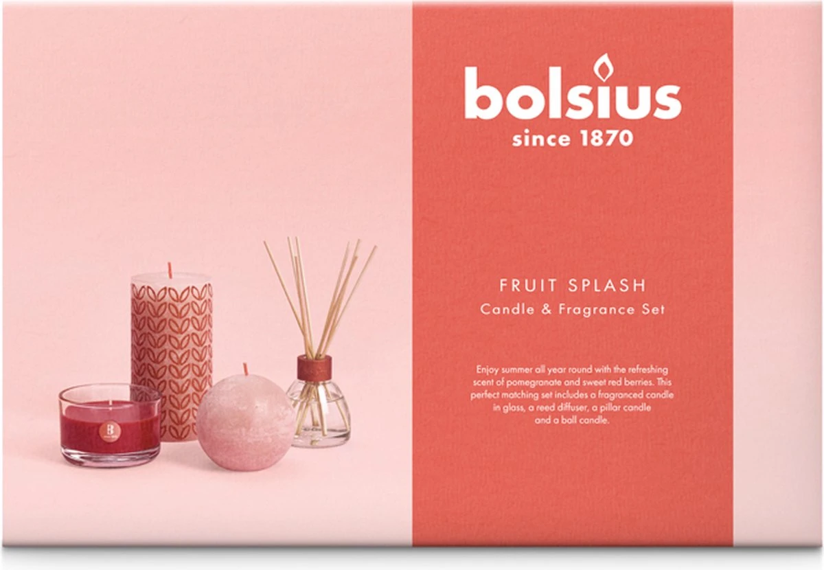 Bolsius - Kaarsen En Geur Set - Giftset - Fruit Splash - Moederdag 7 Bolsius - Kaarsen En Geur Set - Giftset - Fruit Splash - Moederdag - Afbeelding 5