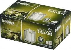 Bolsius Kaarsenhouders Square Relight Transparant - 6 Stuks -Bolsius 1200x845
