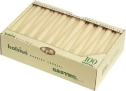 100 Stuks Bolsius Gotisch Wit Dinerkaarsen 240/23 (7 Uur) -Bolsius 1200x870 1