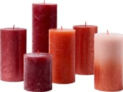 Bolsius - Rustieke Kaarsen Set - Cosy Reds