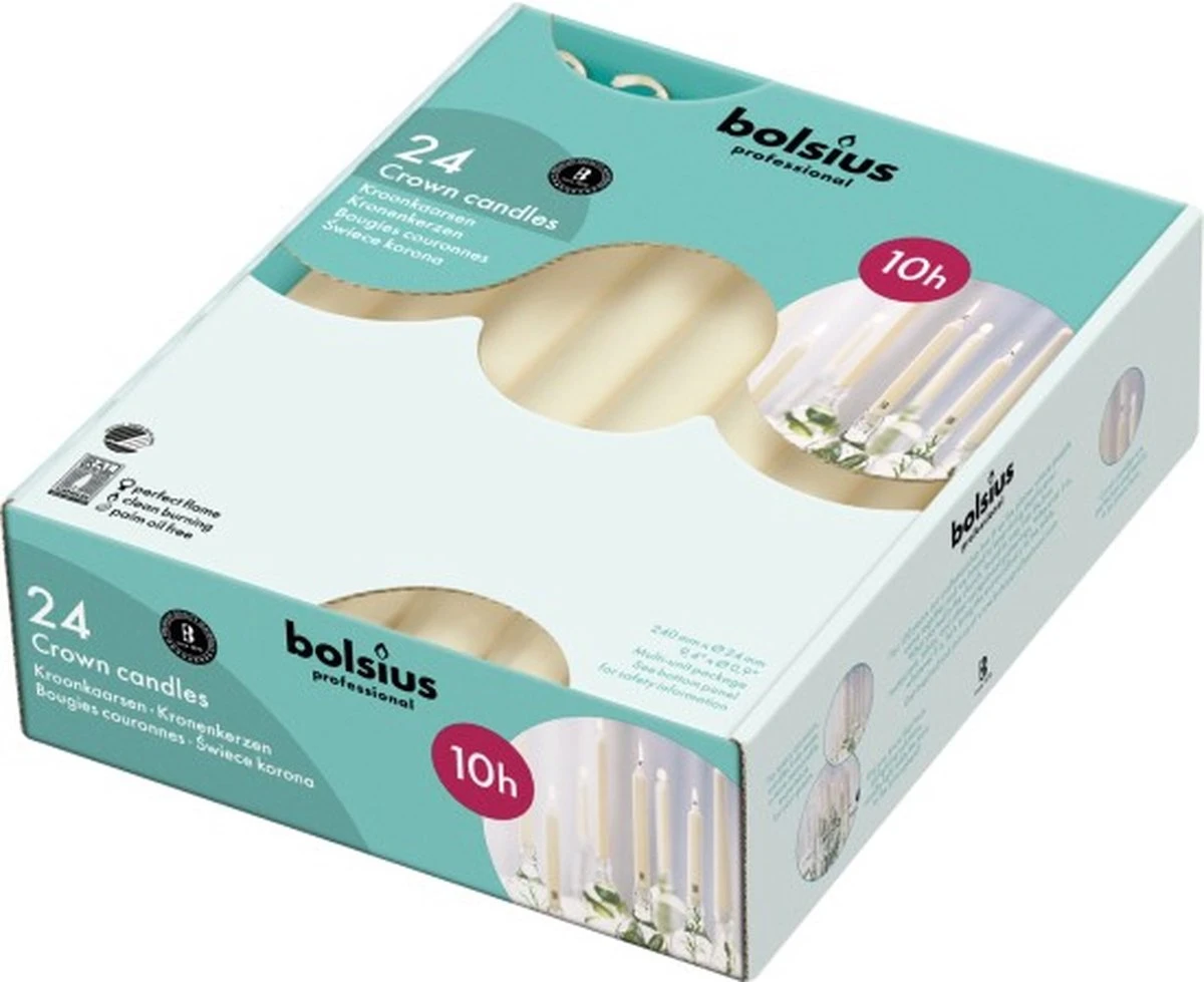 Bolsius - Kroonkaarsen - Ivoor - 24 Stuks 3 Bolsius - Kroonkaarsen - Ivoor - 24 Stuks