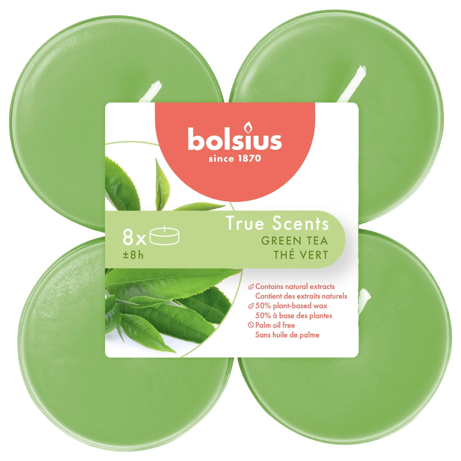 Bolsius Maxilichten True Scents Green Tea 8 Stuks 8 Uur 4 Bolsius Maxilichten True Scents Green Tea 8 Stuks 8 Uur - Afbeelding 2