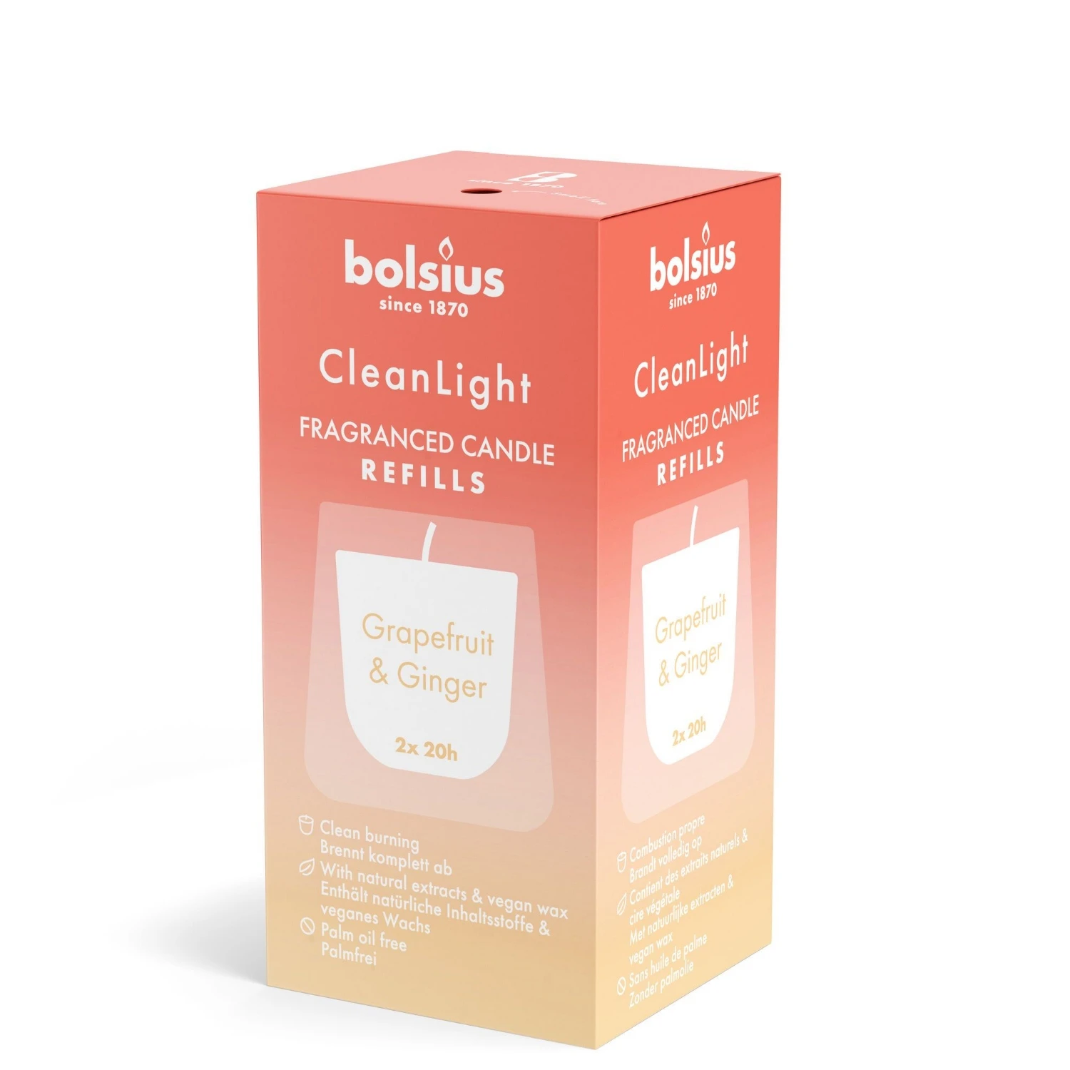 Bolsius Navulling Clean Light Pack 2 Grapefruit / Ginger 3 Bolsius Navulling Clean Light Pack 2 Grapefruit / Ginger