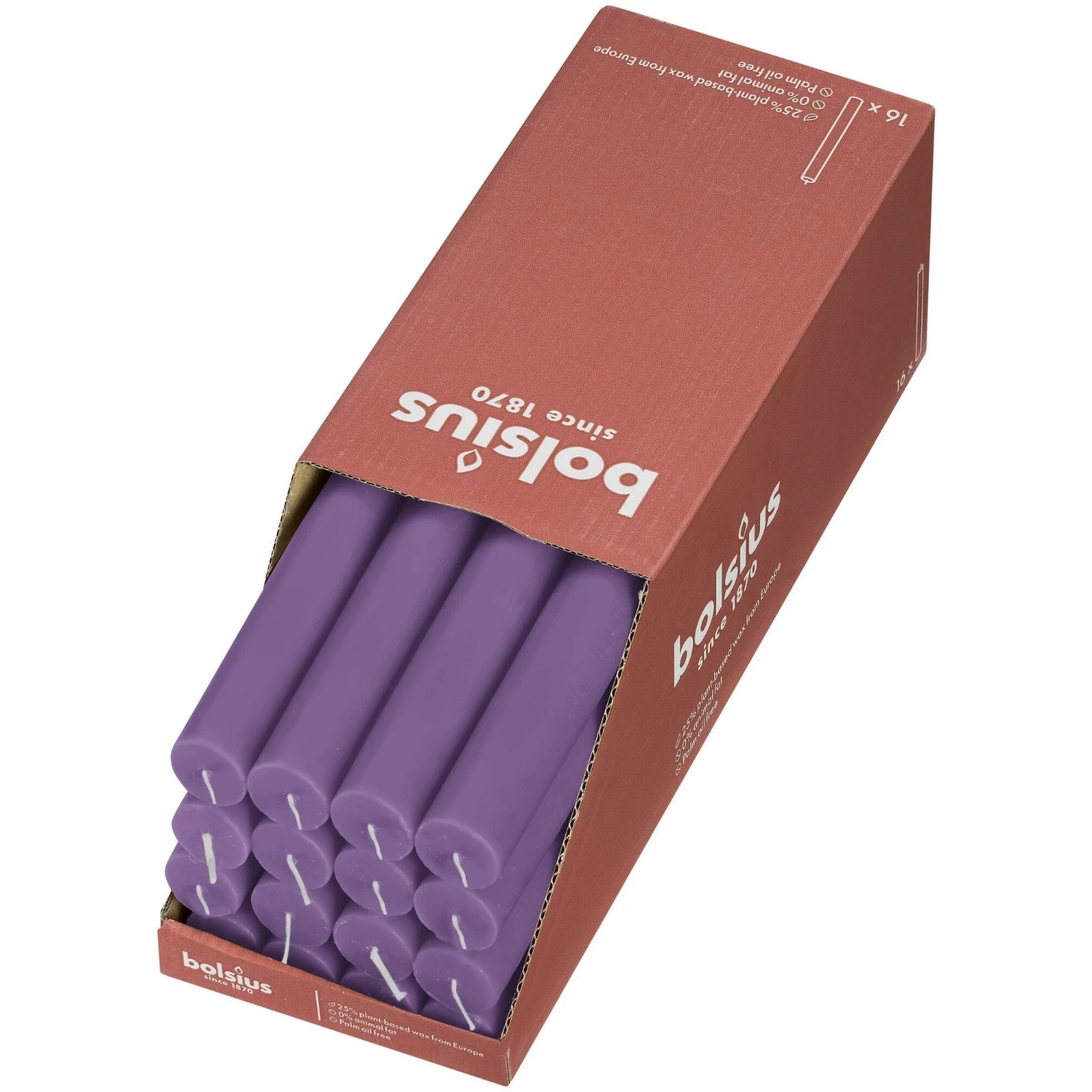 Bolsius Dinerkaars Helder Violet Rustiek 3 Bolsius Dinerkaars Helder Violet Rustiek