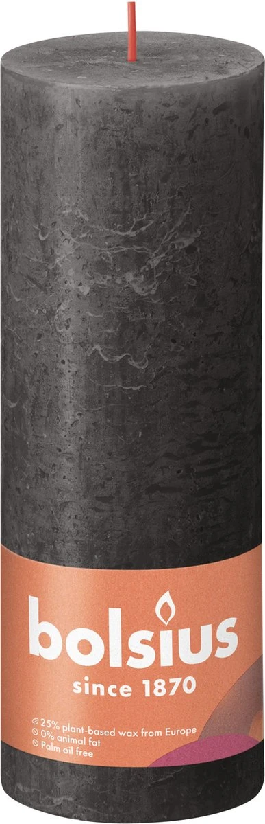 Bolsius - Rustieke Kaars - 4 Stuks - Antraciet - 19cm 6 Bolsius - Rustieke Kaars - 4 Stuks - Antraciet - 19cm - Afbeelding 4