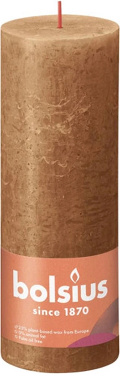 Bolsius Stompkaarsen Shine 4 St Rustiek 190x68 Mm Spice Brown 4 Bolsius Stompkaarsen Shine 4 St Rustiek 190x68 Mm Spice Brown - Afbeelding 2