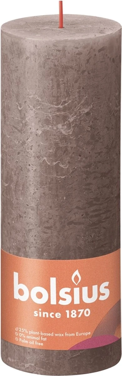 Bolsius Stompkaars Rustic Taupe Ø68 Mm - Hoogte 19 Cm - Taupe - 85 Branduren 3 Bolsius Stompkaars Rustic Taupe Ø68 Mm - Hoogte 19 Cm - Taupe - 85 Branduren