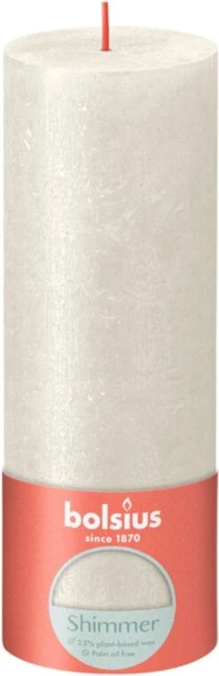 Bolsius Rustiek Stompkaars 190/68 Shimmer Ivory